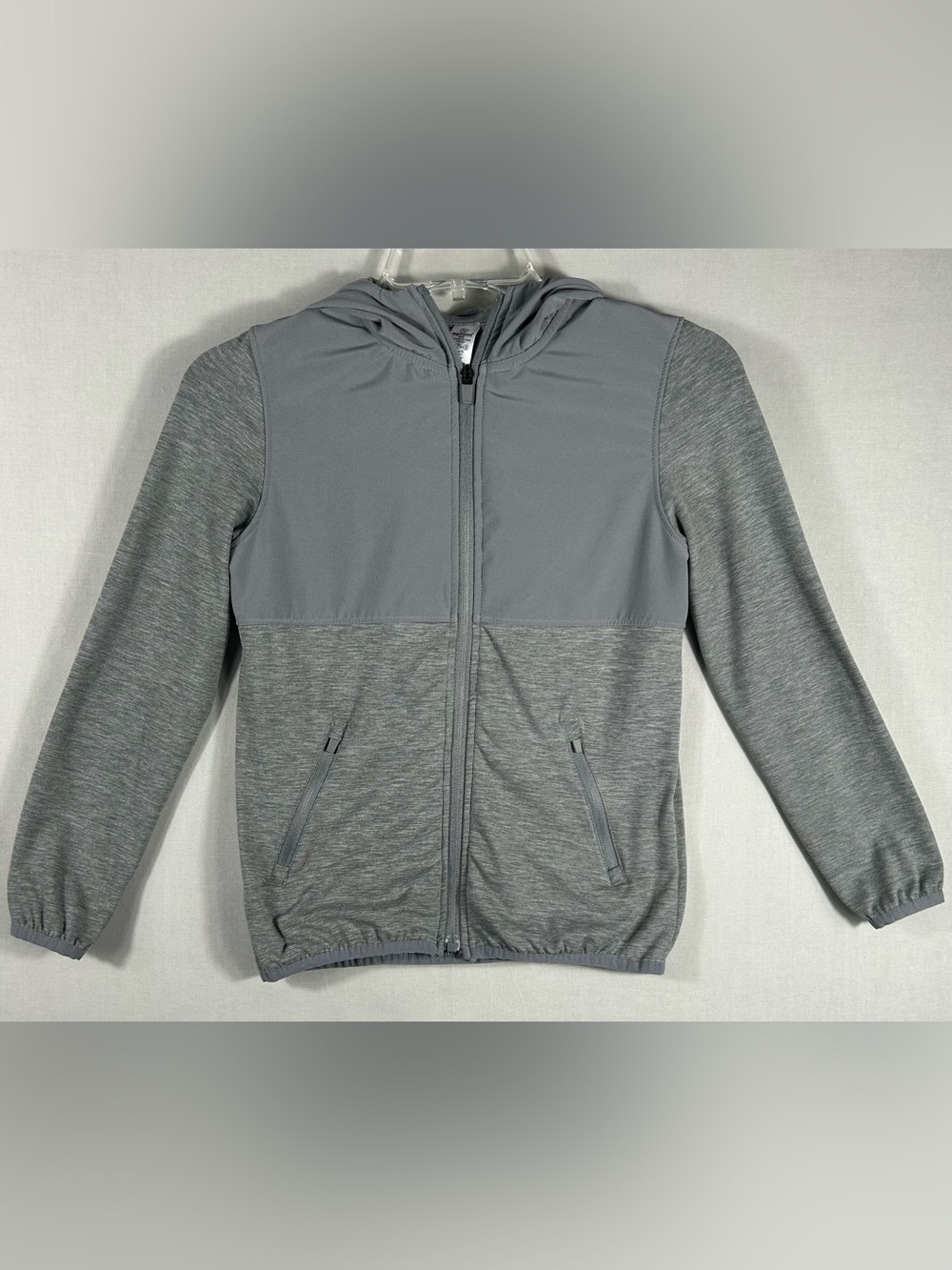 90 Degrees by Reflex Jacket Boys Small 7-8 Gray 2-Tone HTR Core Full Zip